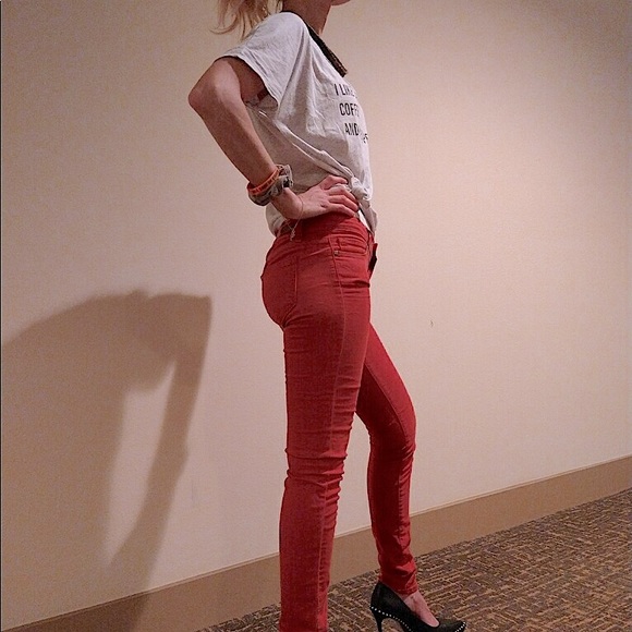 Paige Verdugo Ultra Skinny jeans Size 25 in Red - Picture 6 of 6
